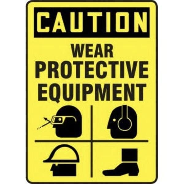 Accuform OSHA CAUTION Safety Sign WEAR MPPE755XL MPPE755XL - main